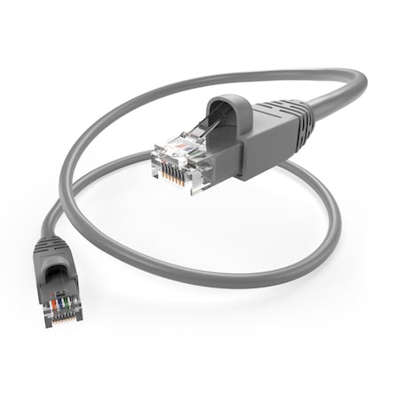 3Ft Gray Cat6A 10 Gigabit Patch Cable, Utp, Snagless